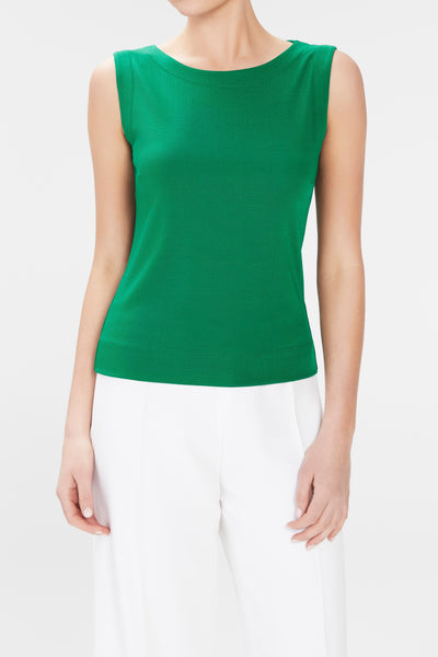 Boat Neckline Singlet - Emerald
