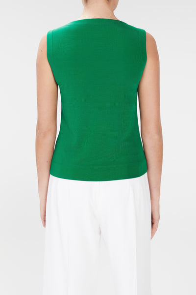 Boat Neckline Singlet - Emerald