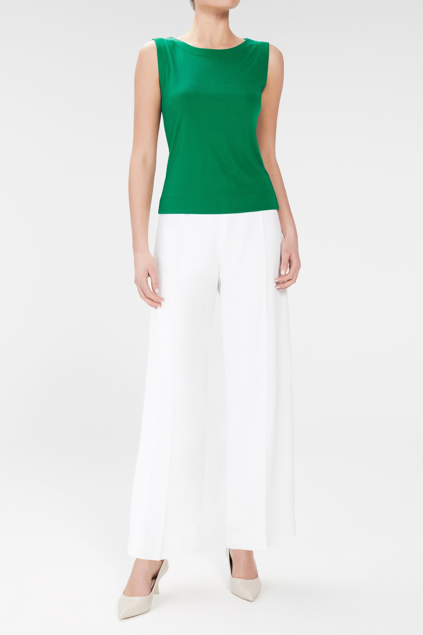 Boat Neckline Singlet - Emerald